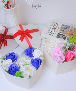 Hộp Quà Tim Mix Hoa Sắc Màu
