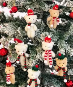 Móc Khóa Khăn Gấu Noel Sắc Ấm Yêu Thương