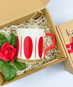 Set Quà Tặng Carton Ly Sứ Tone Đỏ