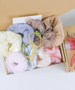 Set Quà Dây Buộc Tóc Voan Hoa Kèm Thiệp