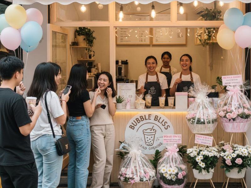 Tránh Những Sai Lầm Khi Tặng Quà Khai Trương Quán Trà Sữa Nhỏ