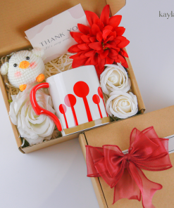 Set Quà Ly Sứ Đỏ May Mắn