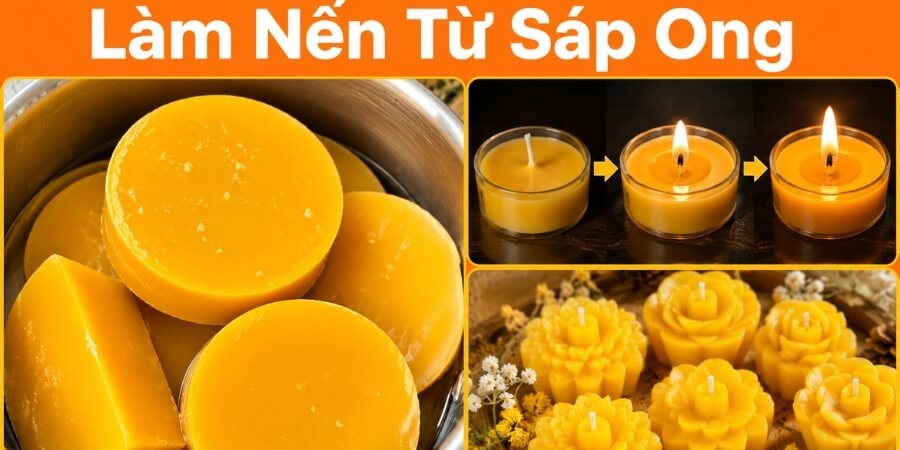 Hưỡng dẫn cách làm nến thơm bằng sáp ong